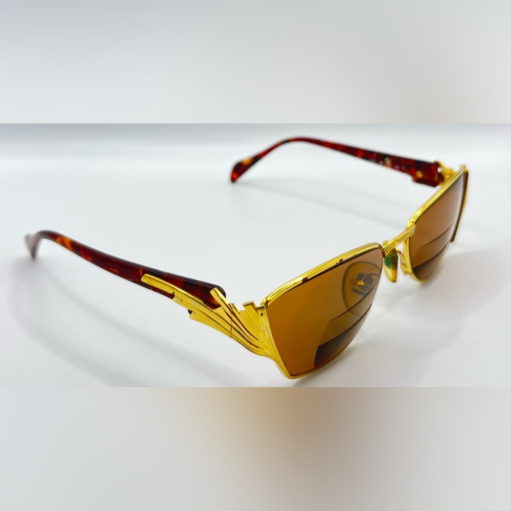 Vintage Simnotta Ravizza 1141 Tortoise Gold Oval Sunglasses Frames Only